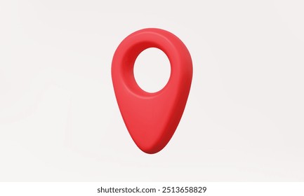 3D vector red map location pointer on pastel background. search find pin icon mark position GPS, travel tourism navigation concept. destination, minimal cartoon, Eps 10 vector. illustration. elements