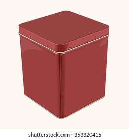 3D Vector Red Popcorn Box