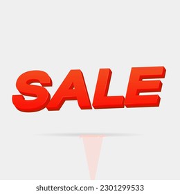 3D Vector Red Sale Text 