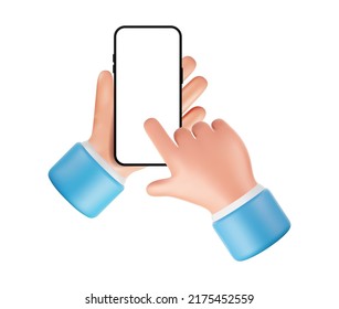 3d vector render hand icon with phone, isolated objects on white background.
Concept of financial transactions and purchases. Vector illustration.