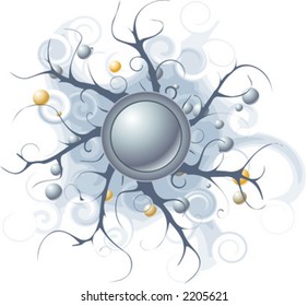3D Vector rendering of organic elementand geometric elements