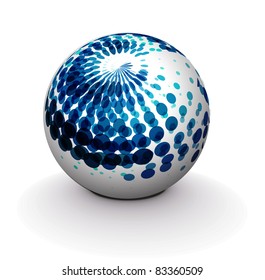 3d vector  retro sphere.