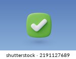 3d Vector Right Checkmark box, Approvement concept. Eps 10 Vector.
