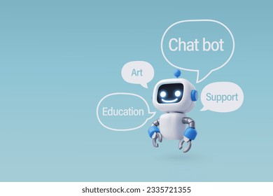 3d Vector Robot chatbot, AI in science and business, Technology and engineering concept. Eps 10 Vector.