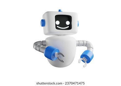 3d Vector Robot chatbot, AI in science and business, technology and engineering concept 3D rendering