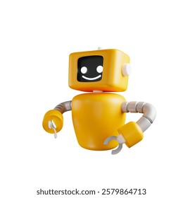 3d Vector Robot chatbot, AI in science and business, technology and engineering concept 3D rendering
