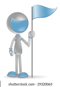 3D Vector Robot: Pennant Flag