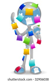 Robô vetorial 3D: adesivos - vetor