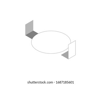 3D vector of round table with chairs