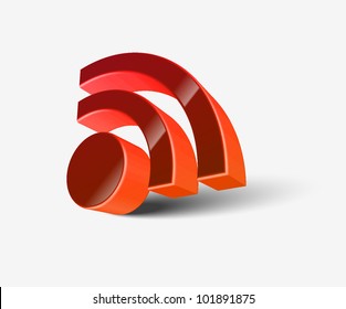 3d vector rss icon design element.