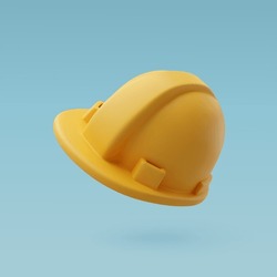 3d Vector Safety Helmet, Construction And Maintenance Icon For Web Design. Eps 10 Vector.