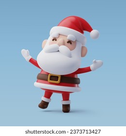 3d Vector Santa claus with Red bag, Merry Christmas and Happy new year concept. Eps 10 Vector.