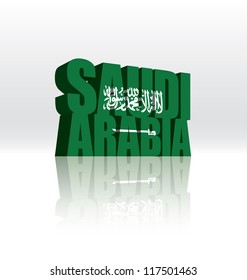 3D Vector Saudi Arabia Word Text Flag