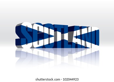 3D Vector Scotland (UK) Word Text Flag