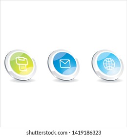 3d vector set bundle icon for web
