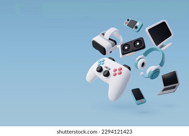 3d Vector set of games icon, Video game and esports, Game concept. Eps 10 Vector - Shutterstock ID 2294121423