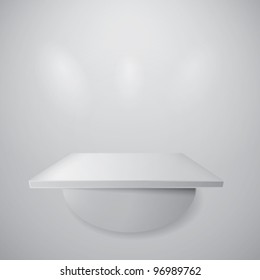 3d vector shelf with spherical support