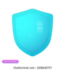 3d vector shield icon for the website browser concept. Protection shield 3d icon glossy shade design for mobile app. Protection, Safety Defense Security. 3d Cartoon minimal style.
