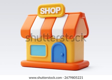 3d Vector Shopping store, Shop, Online shopping and promotion concept. Eps 10 Vector.