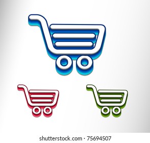 3d vector shopping web icons design element.