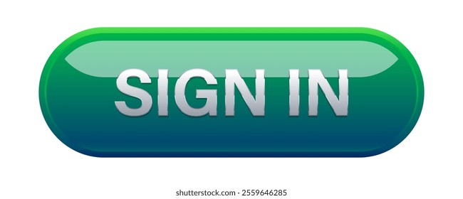 3d vector sign in green button