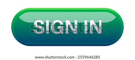 3d vector sign in green button