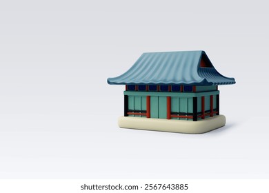 3d Vector Sinheungsa Seoraksan temple, Korea Travel, Elements tourism concept. Eps 10 Vector. 