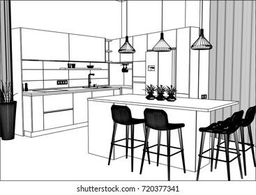 1,090 Kitchen Island Stock Vectors, Images & Vector Art | Shutterstock