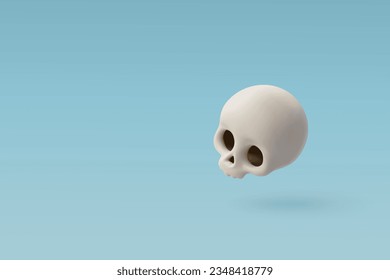 3d Cráneo vectorial, feriado de Halloween y concepto médico. Vector Eps 10.