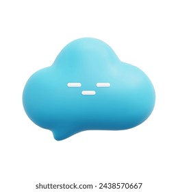 3d vector sleep cloud speech bubble icon. Isolated on white background. 3d social media communication concept. Cartoon minimal style. 3d chat icon vector render illustration.