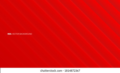 3D Vector Smooth Lines Deep Red Blurred Abstract Background. Luxury Gala Ceremonial Elegant Decoration. Minimalist Style Bright Red Wallpaper. Depth Of Field Effect. Optical Illusion Image