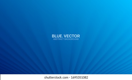 3D Vector Smooth Perspective Lines Deep Blue Abstract Background. Empty Blurred Surface Minimalist Illustration. Futuristic Technology Wide Wallpaper. Cyan Clear Blank Business Presentation Backdrop