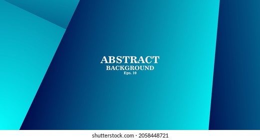 3D Vector Smooth Perspective Lines Deep Blue Abstract Background. Empty Blurred Surface Minimalist Illustration. Futuristic Technology Wide Wallpaper. Cyan Clear Blank Business Presentation Backdrop.