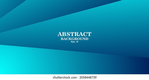 3D Vector Smooth Perspective Lines Deep Blue Abstract Background. Empty Blurred Surface Minimalist Illustration. Futuristic Technology Wide Wallpaper. Cyan Clear Blank Business Presentation Backdrop.