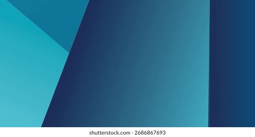 Vetor 3D Linhas de perspectiva suaves Fundo abstrato azul profundo. Ilustração minimalista de superfície borrada vazia. Tecnologia futurista Wide Wallpaper.vetor moderno
