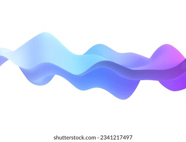 3d vector sound waves set. Audio Player. Audio equalizer technology, pulse musical. Realistic rendering of blue and pink wave curve gradient. Isolated abstract object on a white background.