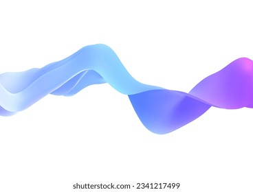 3d vector sound waves set. Audio Player. Audio equalizer technology, pulse musical. Realistic rendering of blue and pink wave curve gradient. Isolated abstract object on a white background.