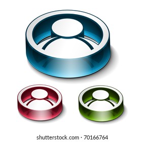 3d vector speaker web icon design element. includes three versions