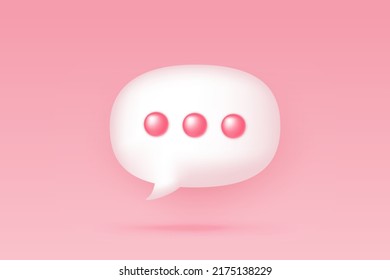 3D vector speech bubble for photo gallery platform, online social conversation comment concept, emoji message, speech icons, chat with social media. 3d speak render vector illustration