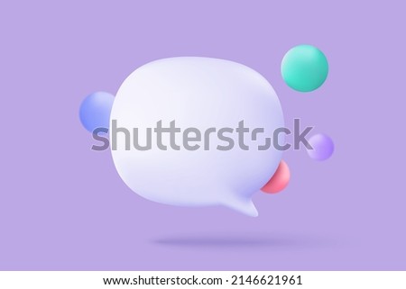 3D vector speech bubble with tick mark for chat comic, online social conversation comment 3d concept, emoji message, speech icons, chat with social media. 3d bubble speak render vector illustration