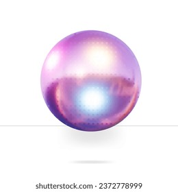 3D vector sphere.Holographic futuristic shape.Rendering of 3D iridescent chrome shape