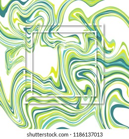 3d vector square frame. Paper cut promotion web banner for social media mobile apps. Sale and discount promo backgrounds with abstract pattern. Blur marble background with abstract oil painted waves