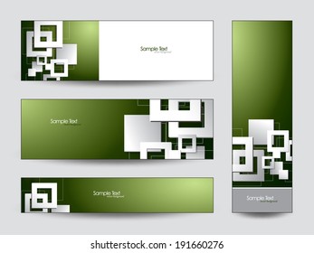 3D Vector Squares. Abstract Banners. Eps10.