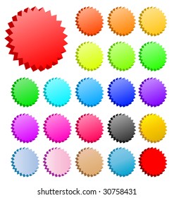 3D vector star badges collection. Perfect for icons or text.