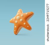 3d Vector StarFish, Summer Journey, Time to Travel Concept. Eps 10 Vector.