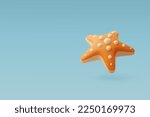 3d Vector StarFish, Summer Journey, Time to Travel Concept. Eps 10 Vector.