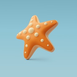 3d Vector StarFish, Summer Journey, Time To Travel Concept. Eps 10 Vector.