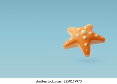 3d Estrella vectorialFish, Viaje de Verano, Concepto de Tiempo de Viaje. Vector Eps 10.