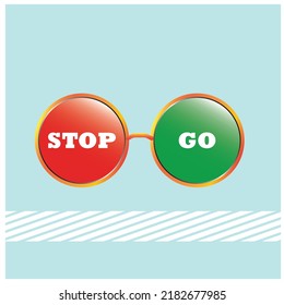 3D Vector Stop and Go Sign 
