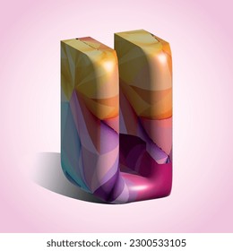 Vector 3D de diseño estilizado tipo de letra y alfabeto abstracto moderno, alfabeto de arte en color 3D, conjunto de letras decorativas abstractas 3D. Coloridos tipos superpuestos para diseños modernos